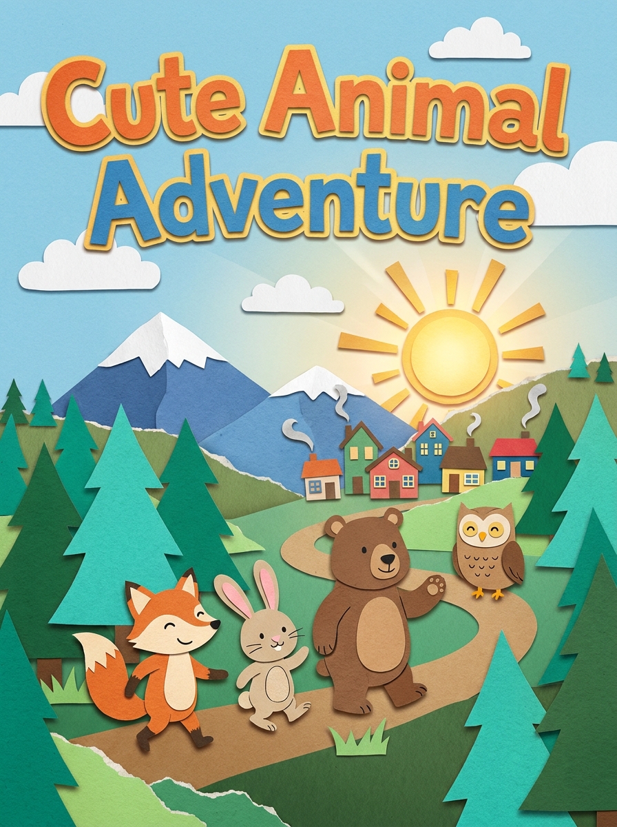 Paper Cut-Out colouring style