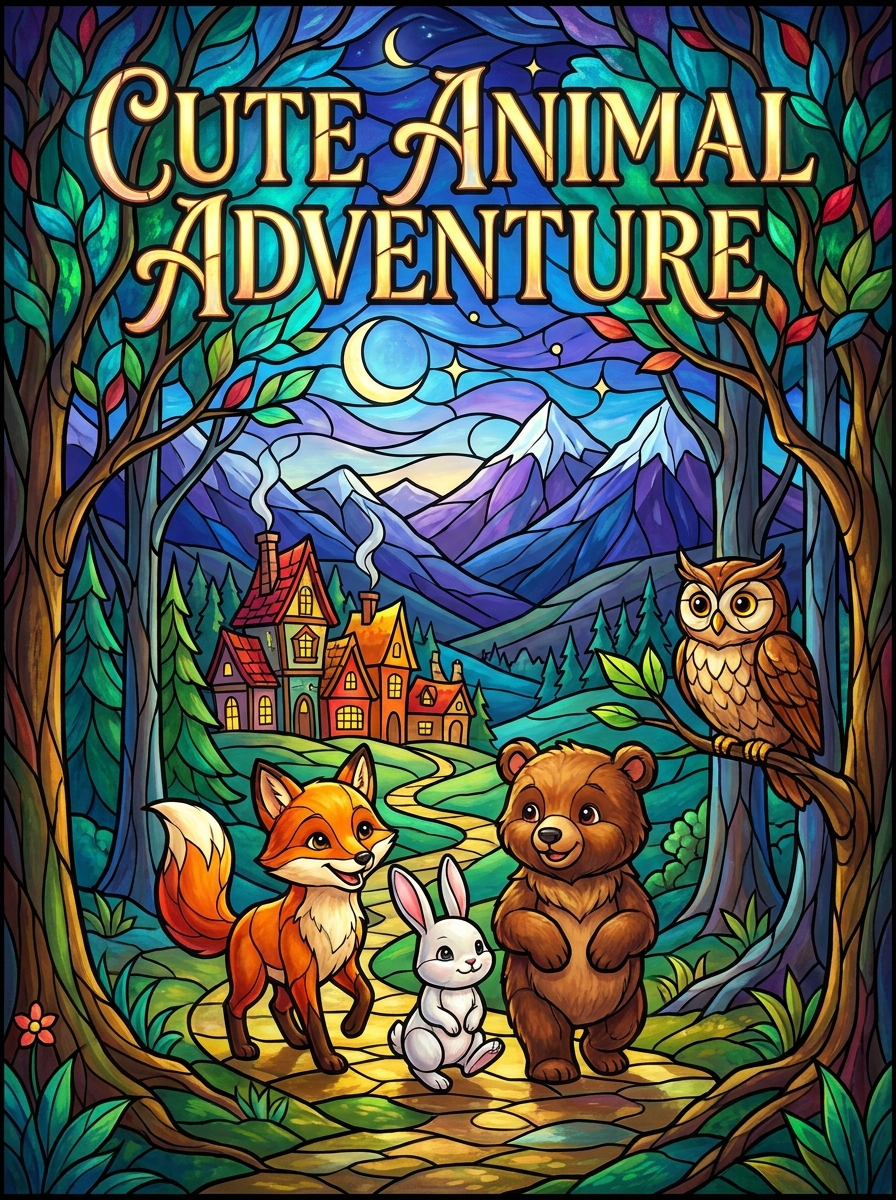 Stained Glass colouring style