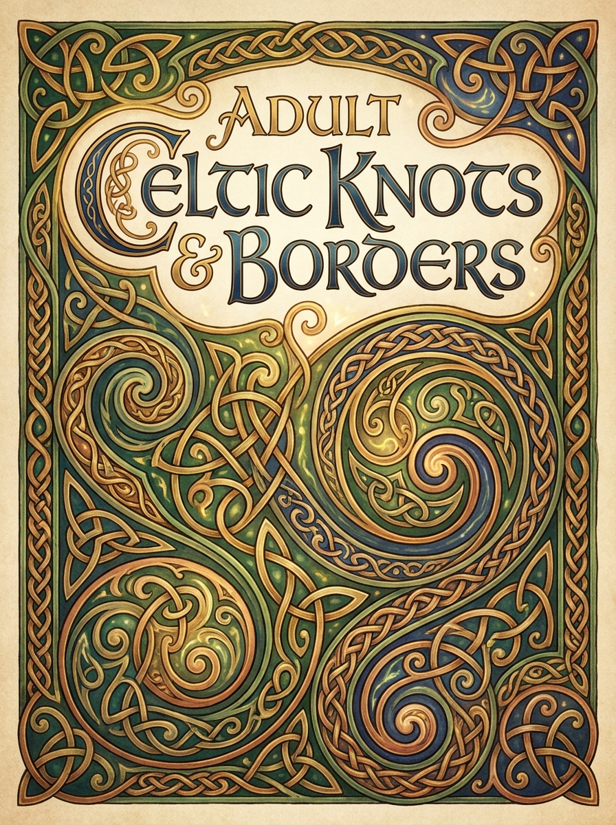 Adult Celtic Knots & Borders colouring book