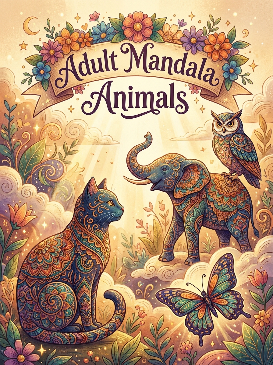 Adult Mandala Animals colouring book
