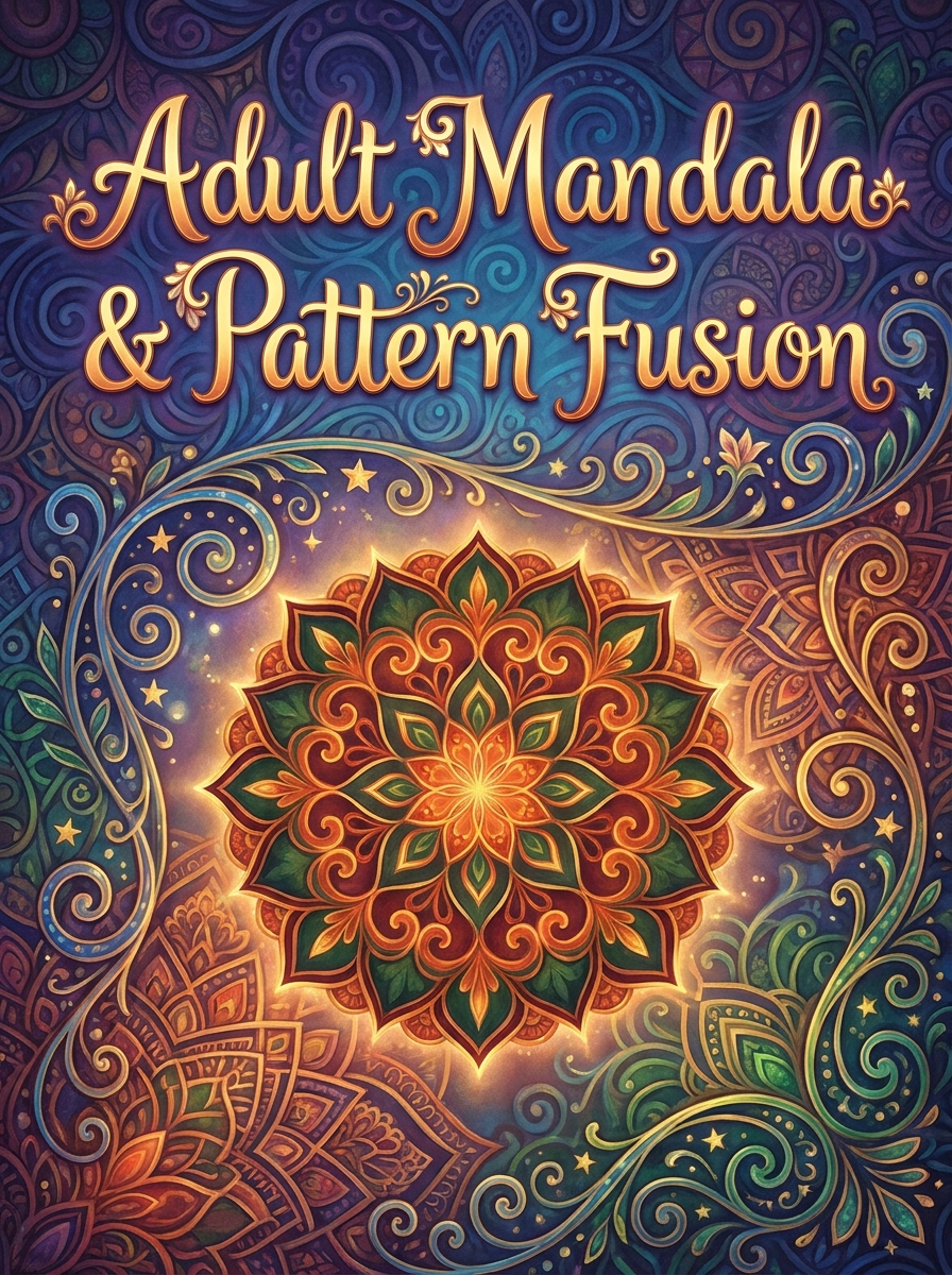 Adult Mandala & Pattern Fusion colouring book