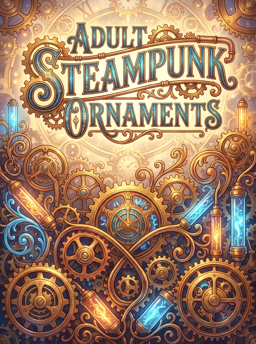 Adult Steampunk Ornaments colouring book