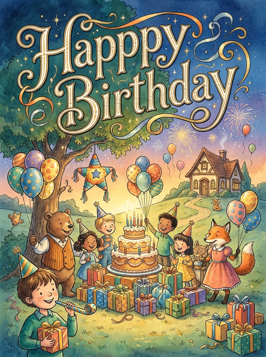 Happy Birthday colouring book