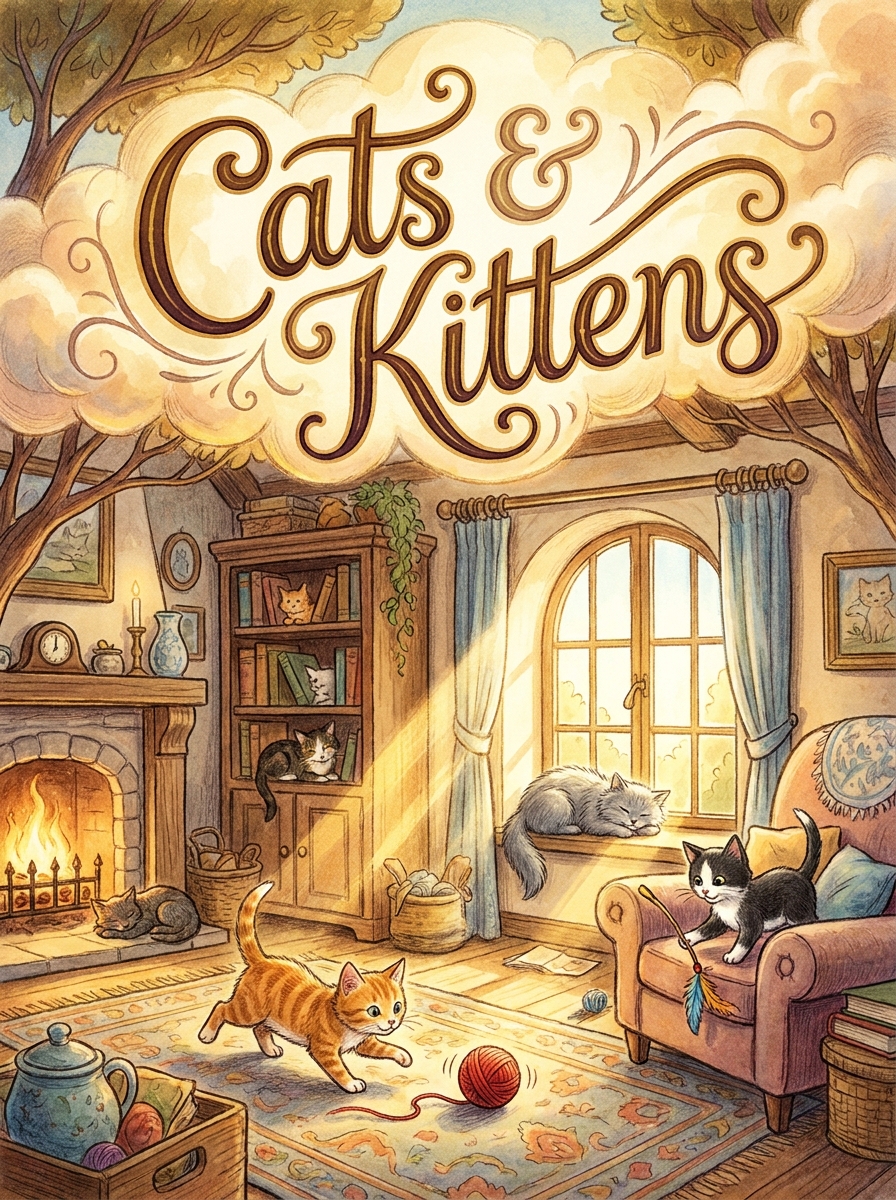 Cats & Kittens colouring book