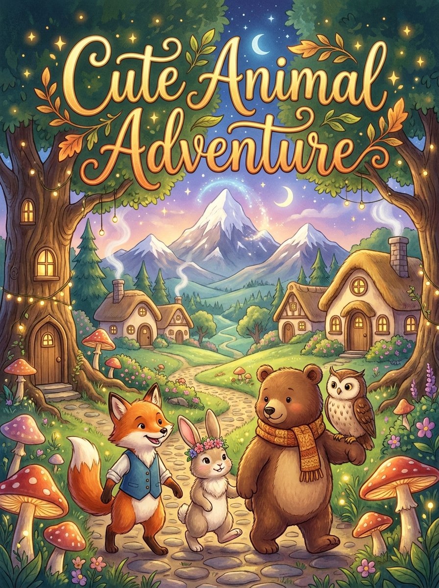 Whimsical Storybook colouring style