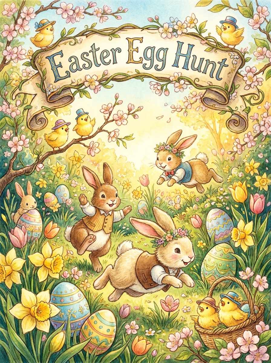 Easter Egg Hunt colouring book