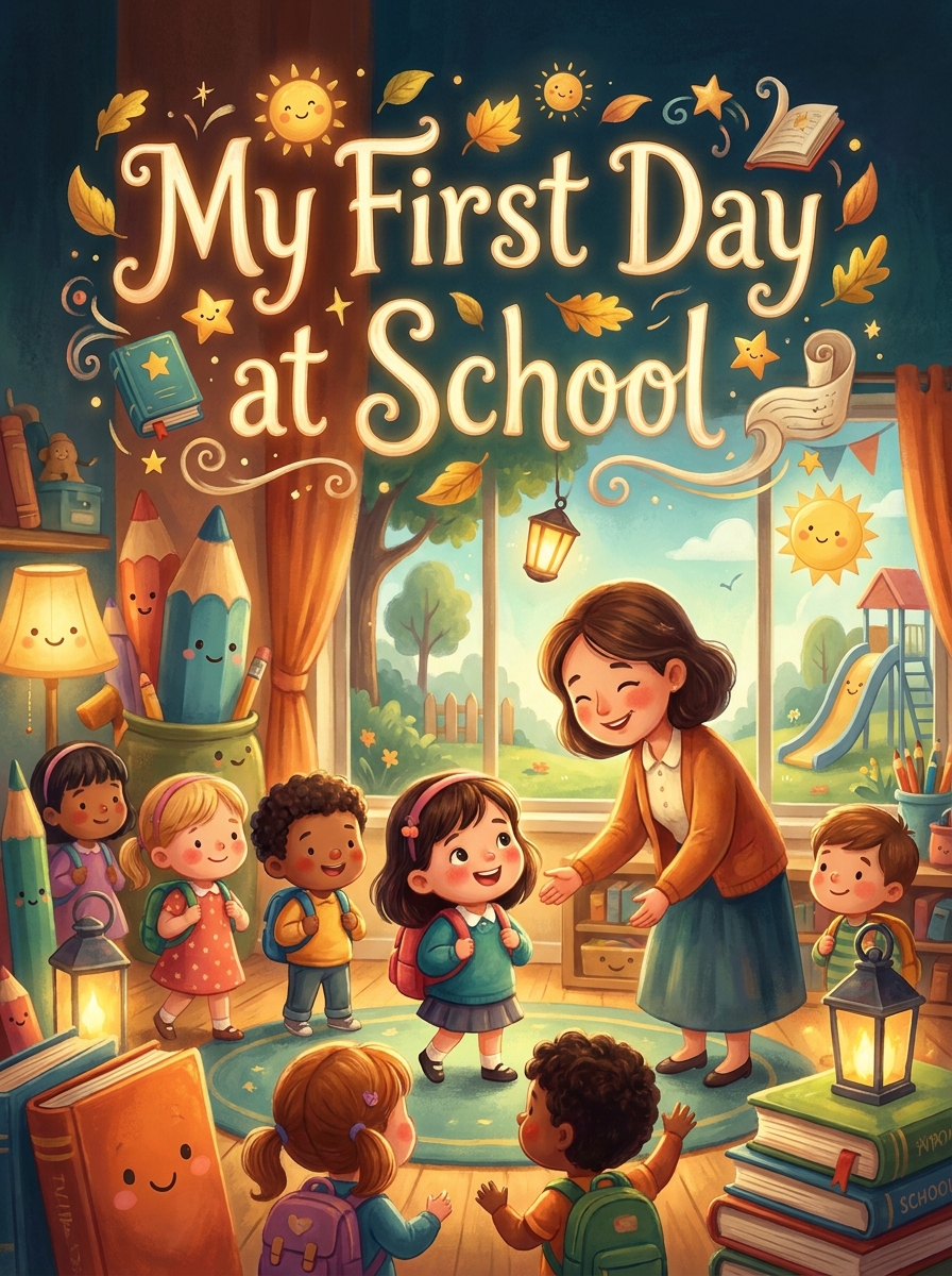My First Day at School colouring book