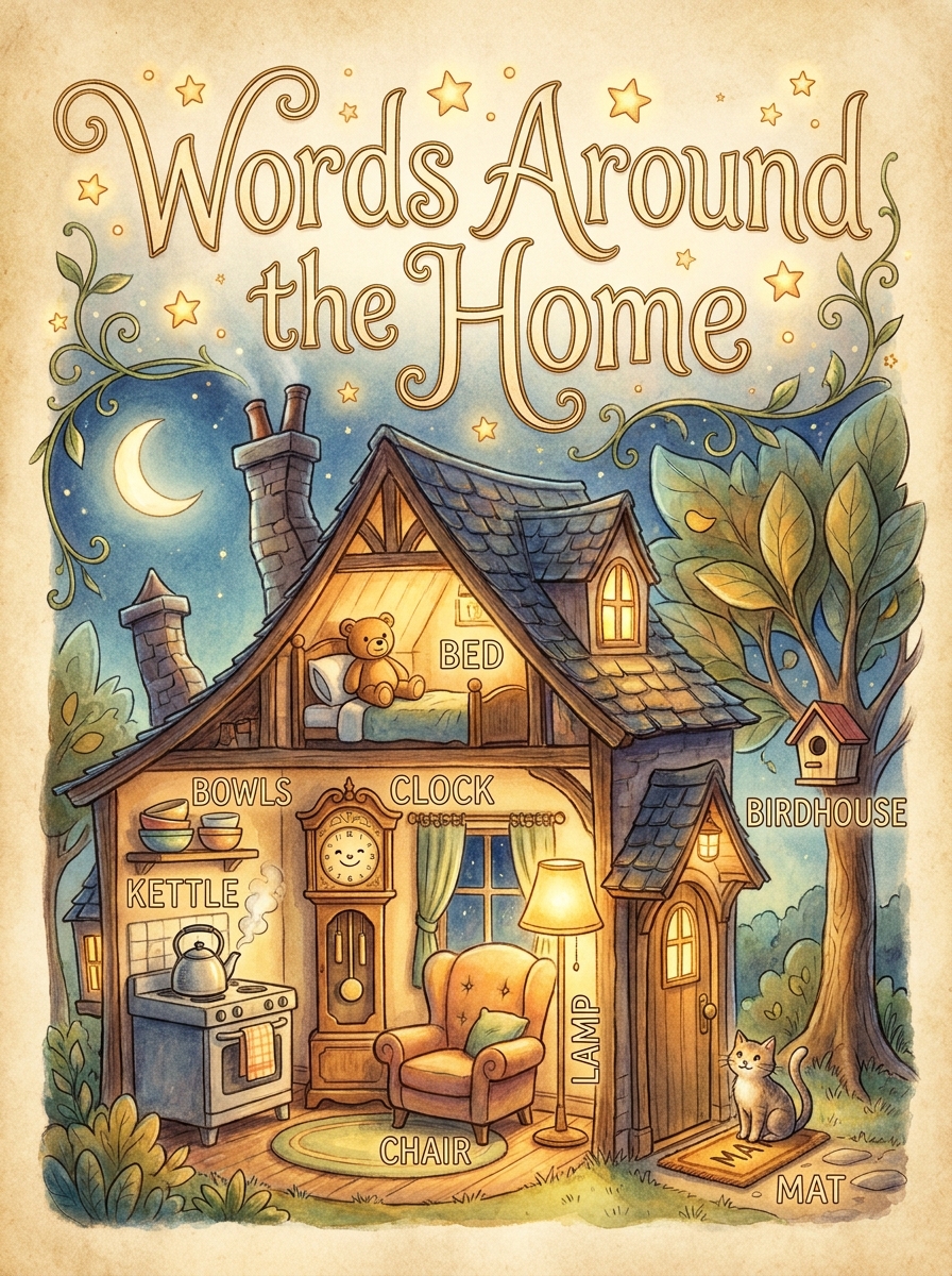 Words Around the Home colouring book