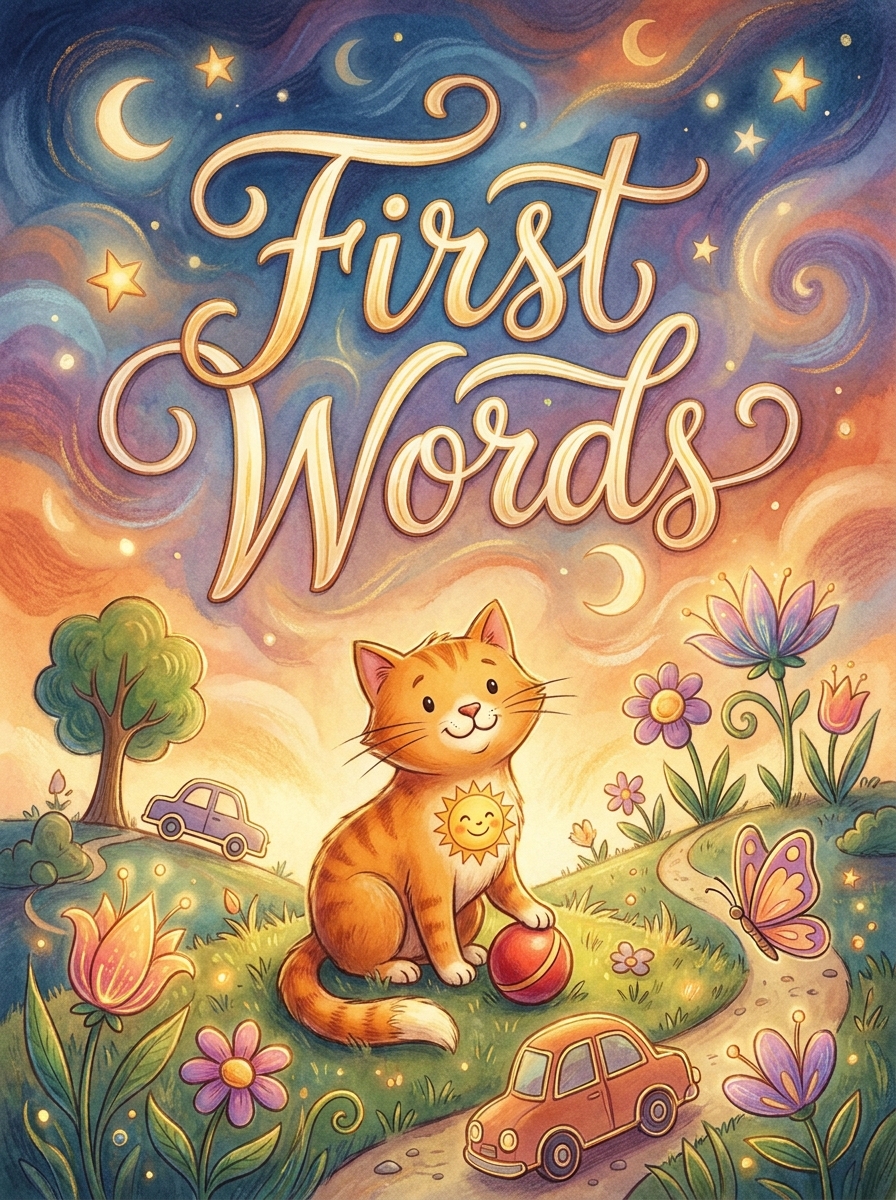 First Words colouring book