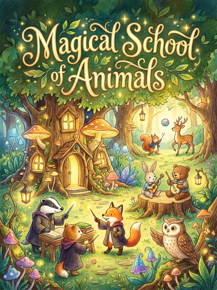 Magical School of Animals colouring book