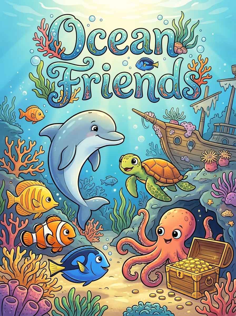 Ocean Friends colouring book