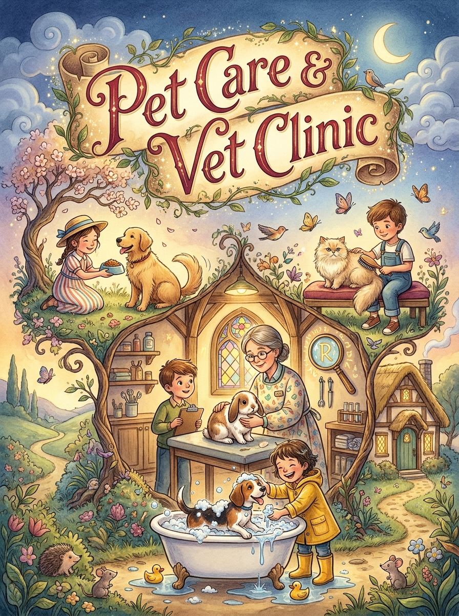 Pet Care & Vet Clinic colouring book