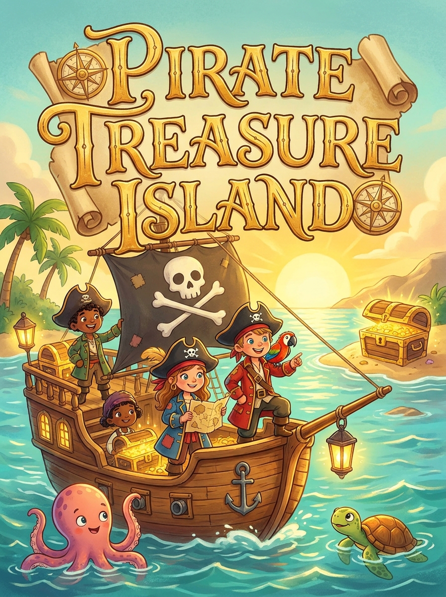 Pirate Treasure Island colouring book