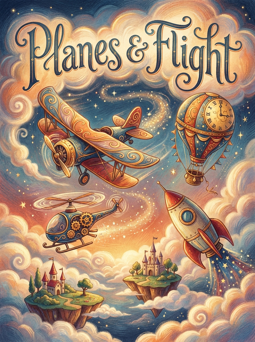 Planes & Flight colouring book