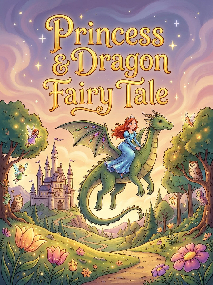 Princess & Dragon Fairy Tale colouring book