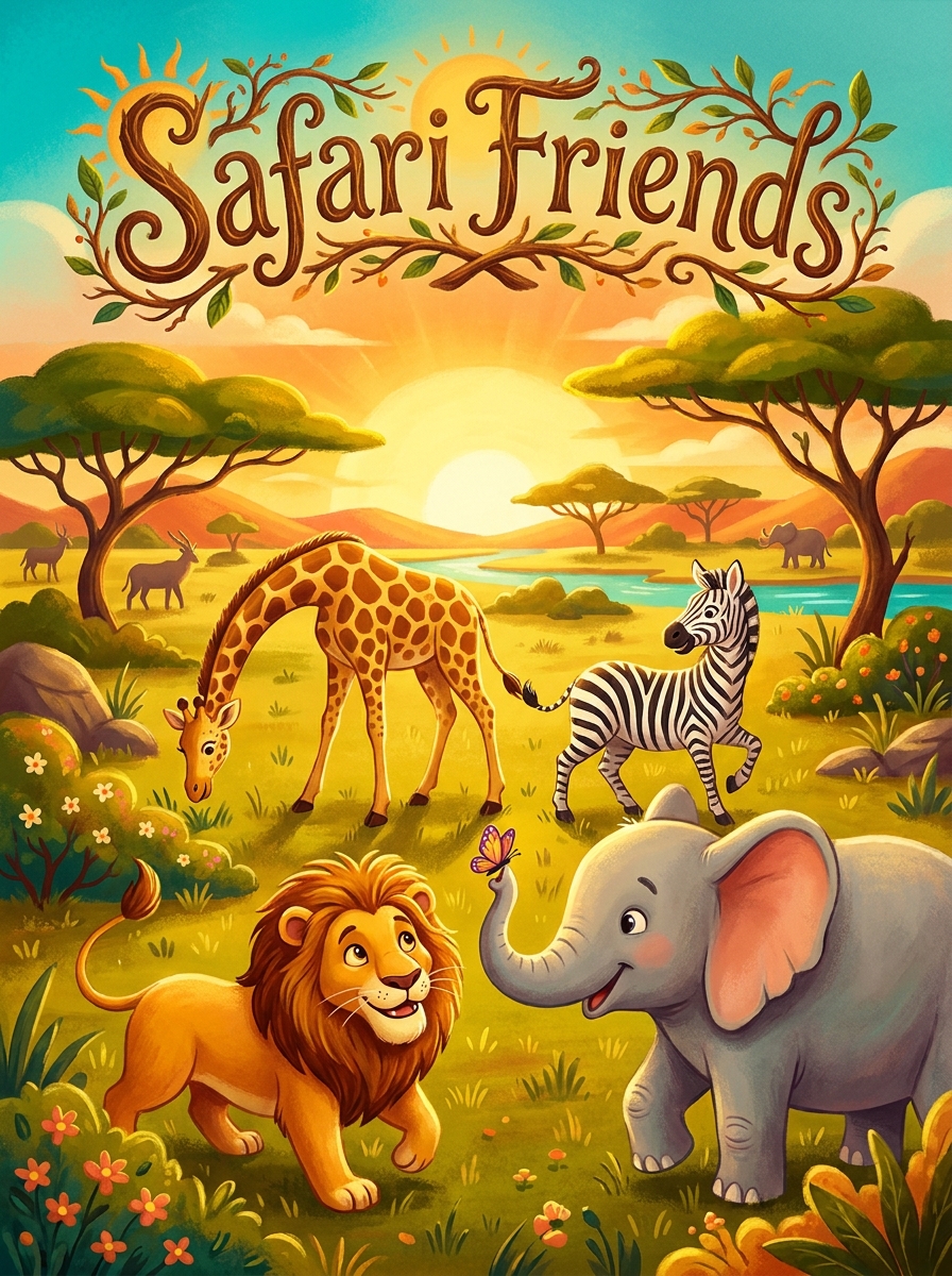 Safari Friends colouring book