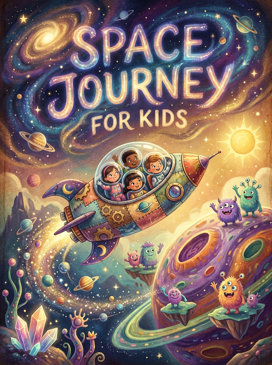 Space Journey for Kids colouring book
