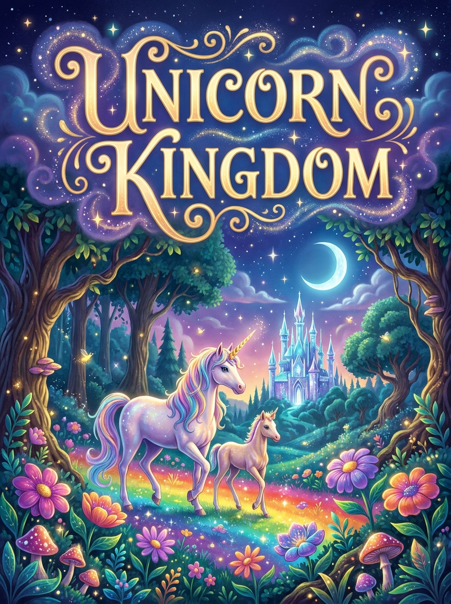 Unicorn Kingdom colouring book