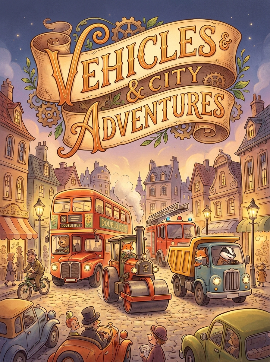 Vehicles & City Adventures colouring book